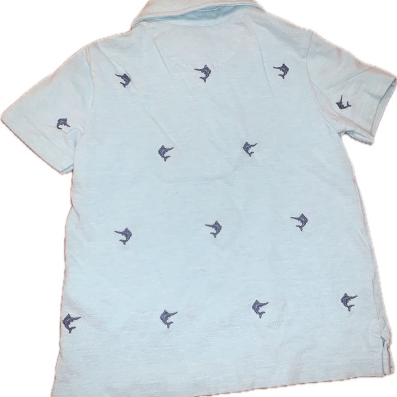 Polo Ralph Lauren Blue Toddler. Baby Collared Shirt Marlin Fish Pattern Aqua 2T - Picture 2 of 5